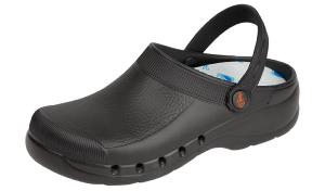 Black Washable Clogs with Heel Strap