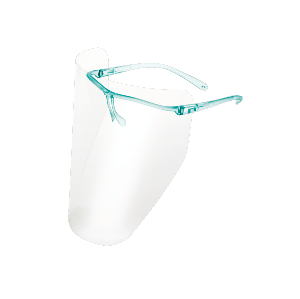 Single Green Glasses with 10 Face Shields Set